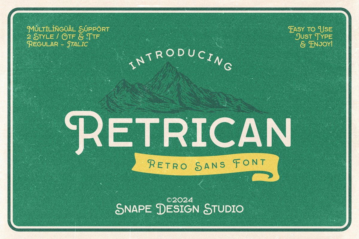 Retrican Font preview