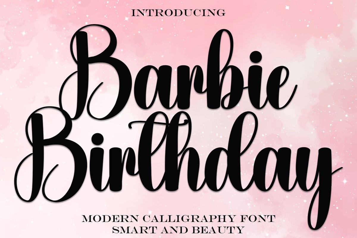 Barbie Birthday Font preview
