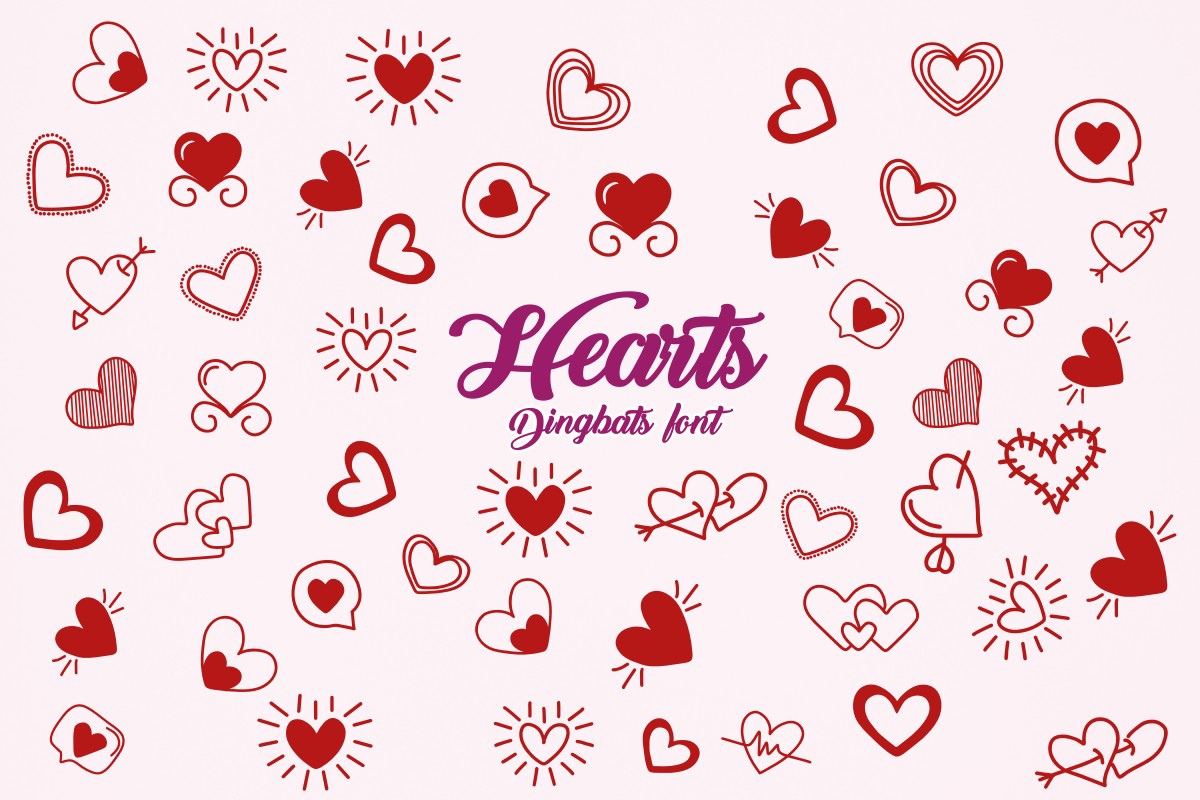 Hearts Regular Font preview