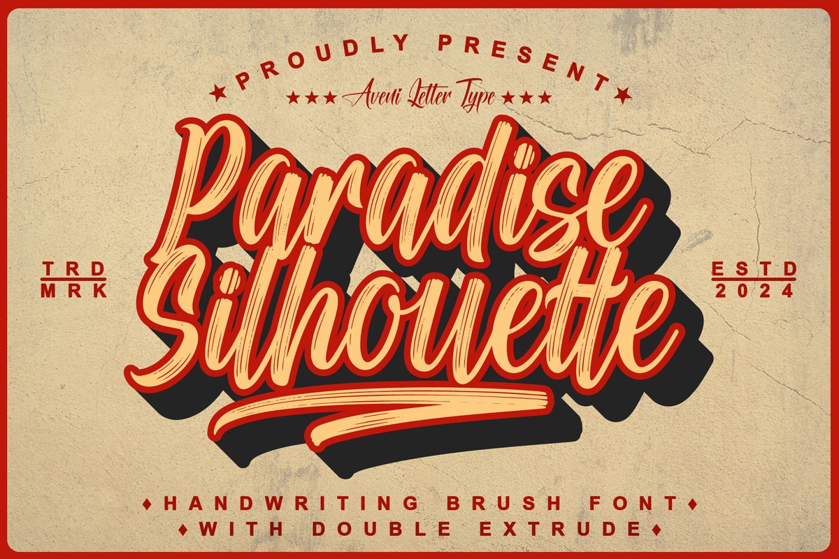 Paradise Silhouette Font preview