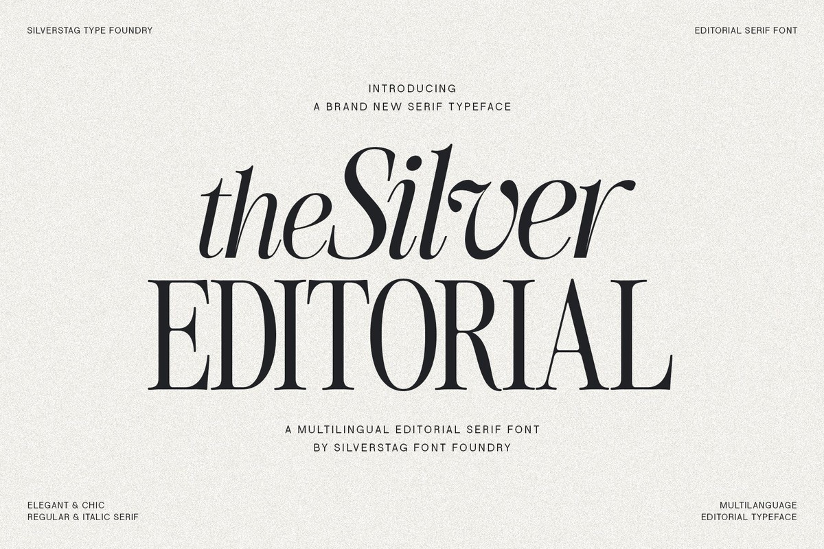 The Silver Editorial Font preview