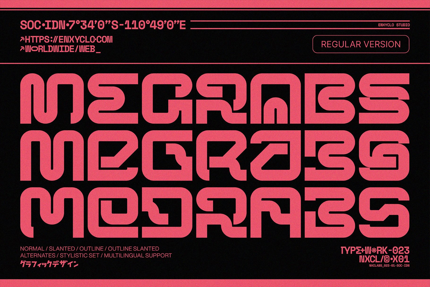 NCL Megrabs Font preview