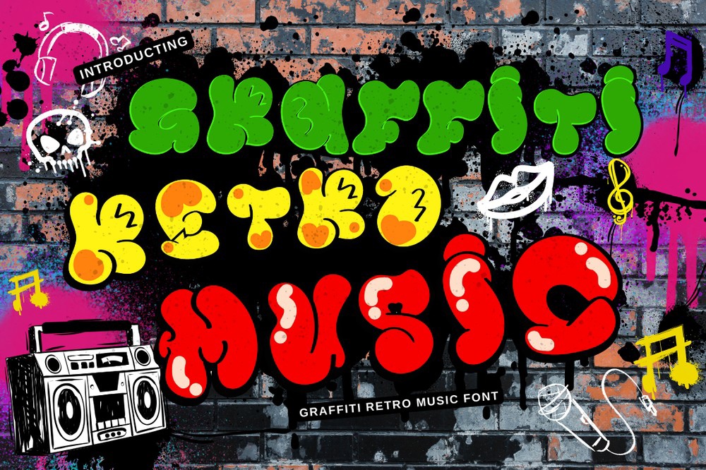 Graffiti Retro Music Font preview