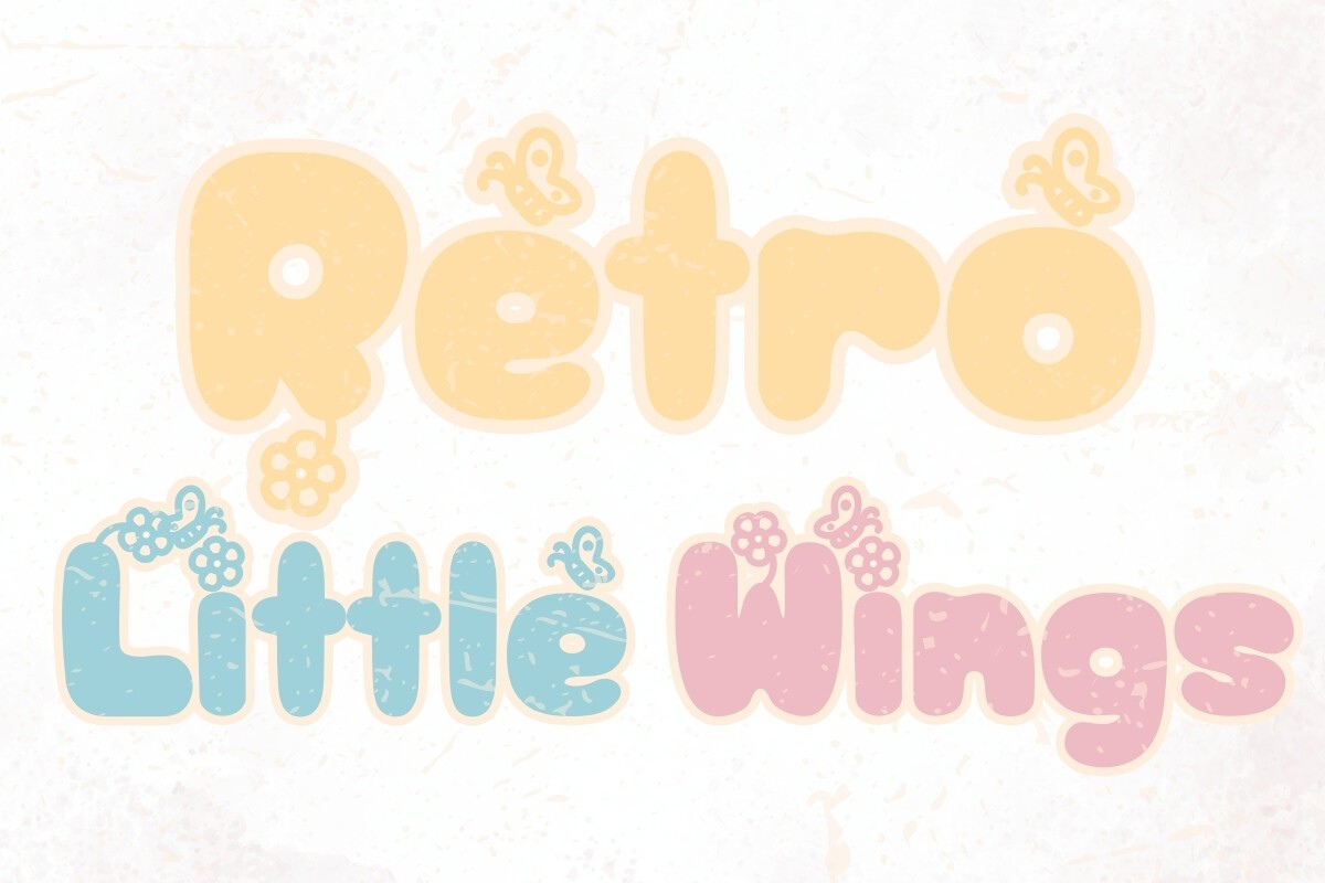 Retro Little Wings Font preview