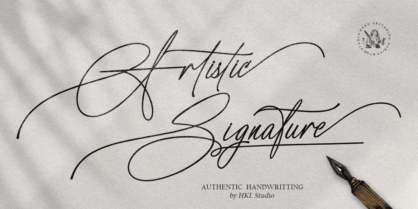 Artistic Sigature Font preview