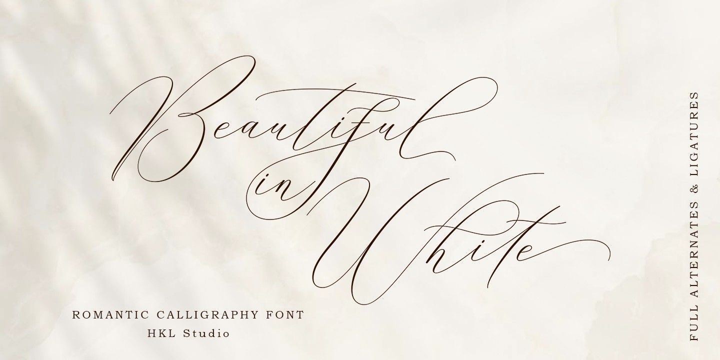 Beautiful in White Regular Font preview