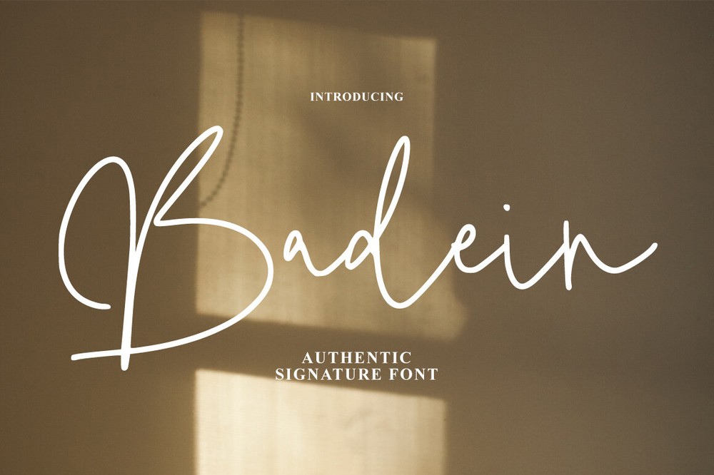 Badein Signature Regular Font preview