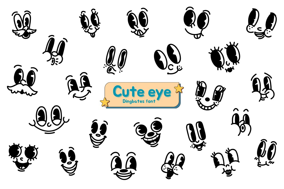 Cute Eye Regular Font preview