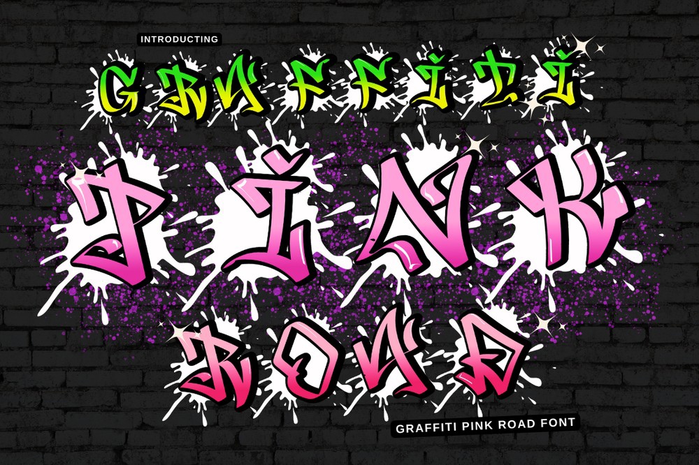 Graffiti Pink Road Font preview