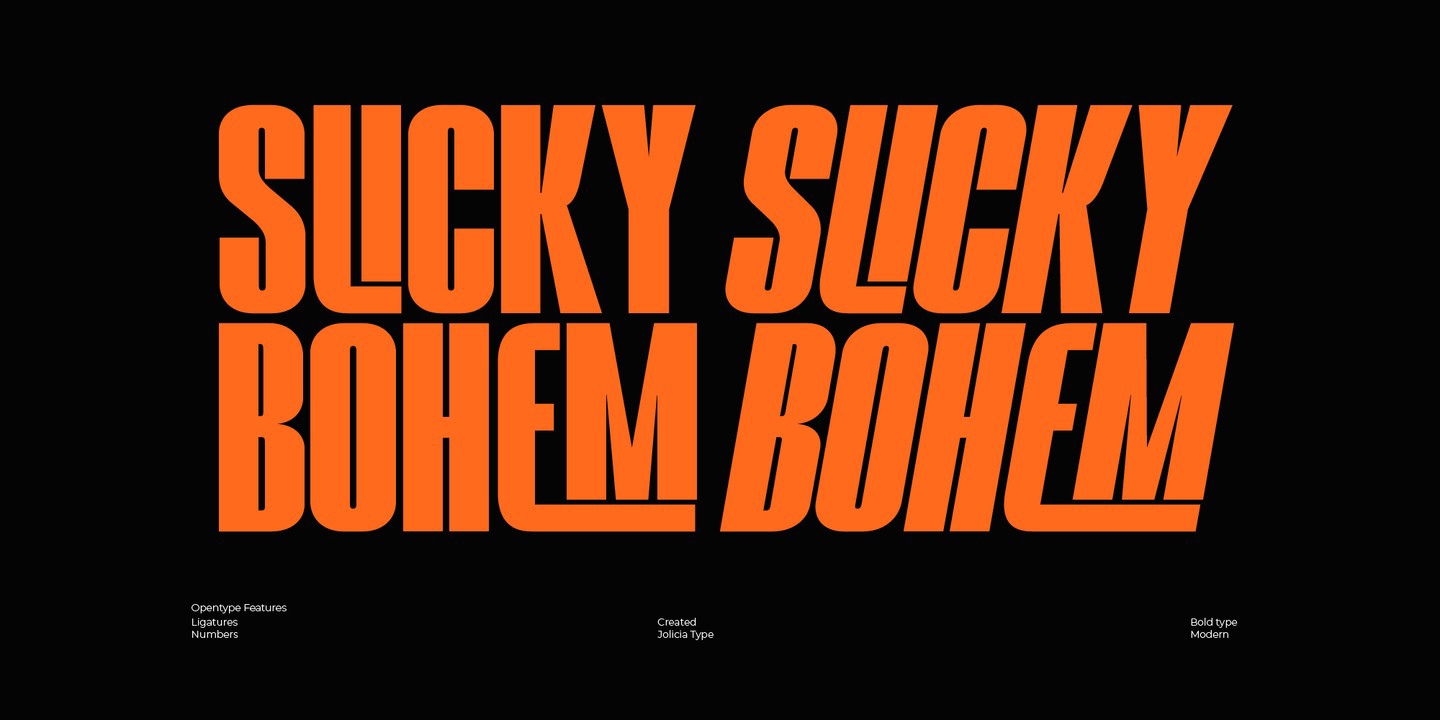 Slicky Bohem Regular Font preview