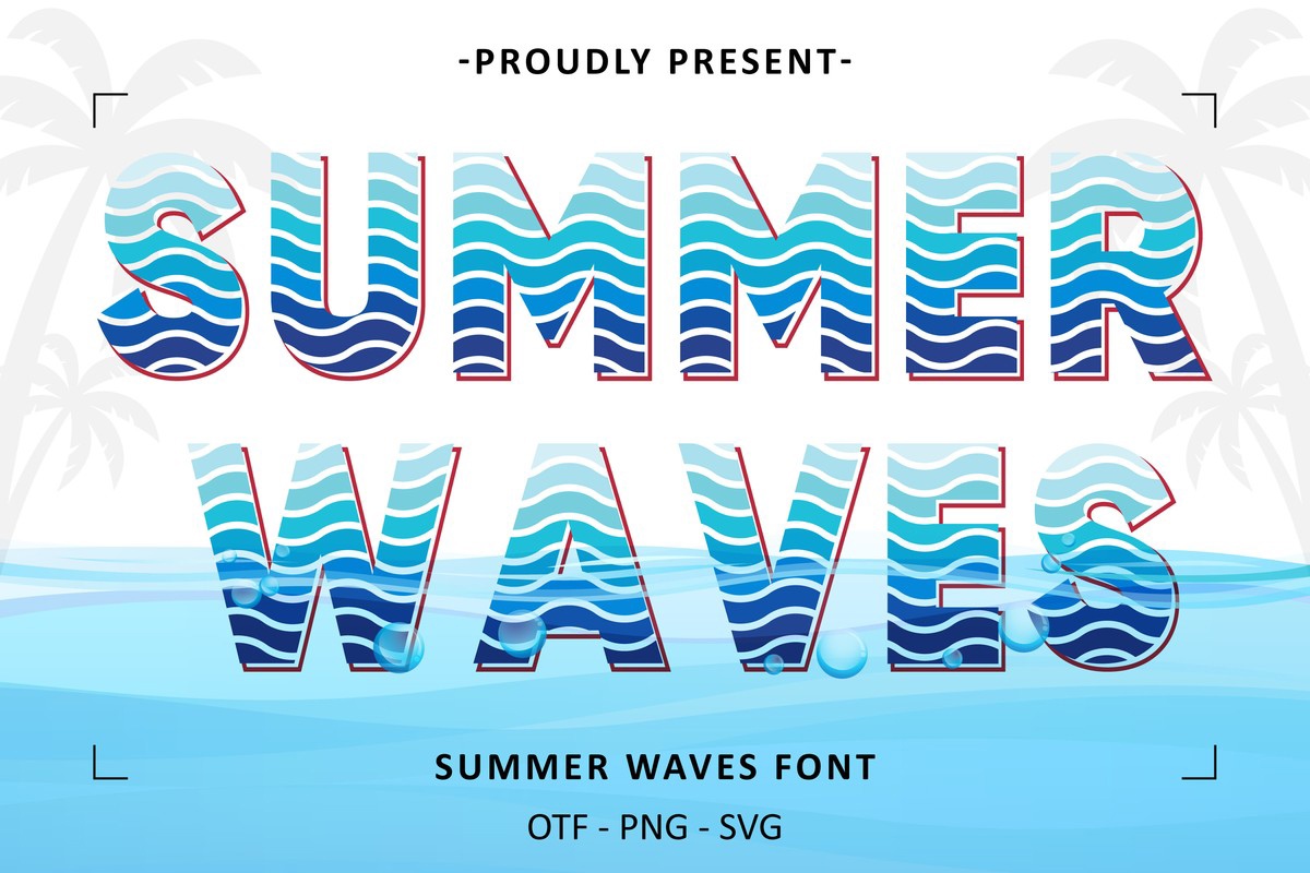 Summer Waves Regular Font preview