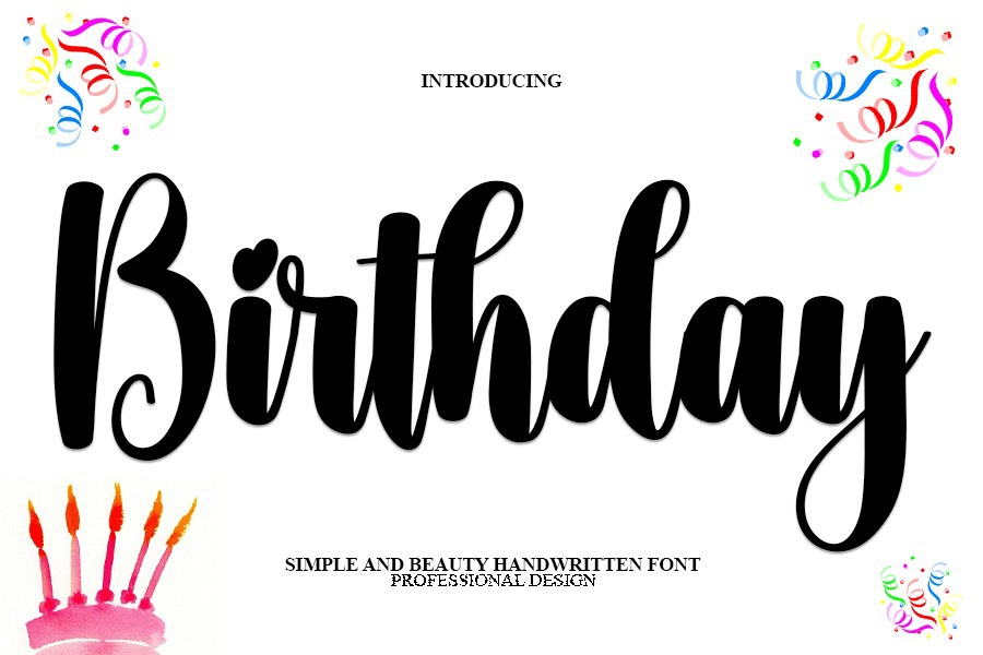 Birthday Font preview