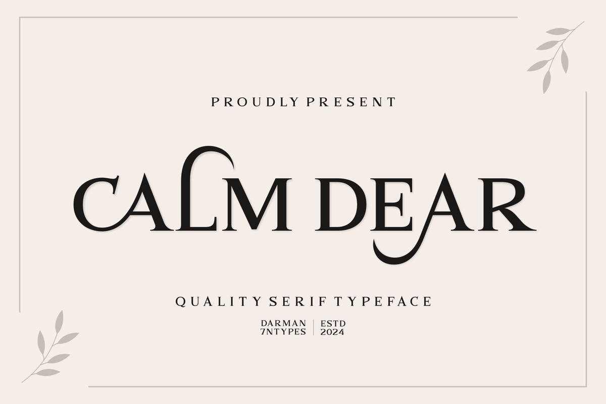 Calm Dear Font preview