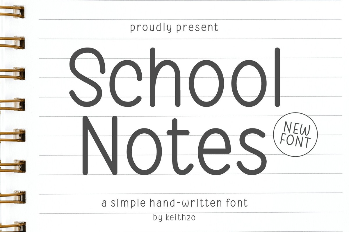 School Notes Regular Font preview