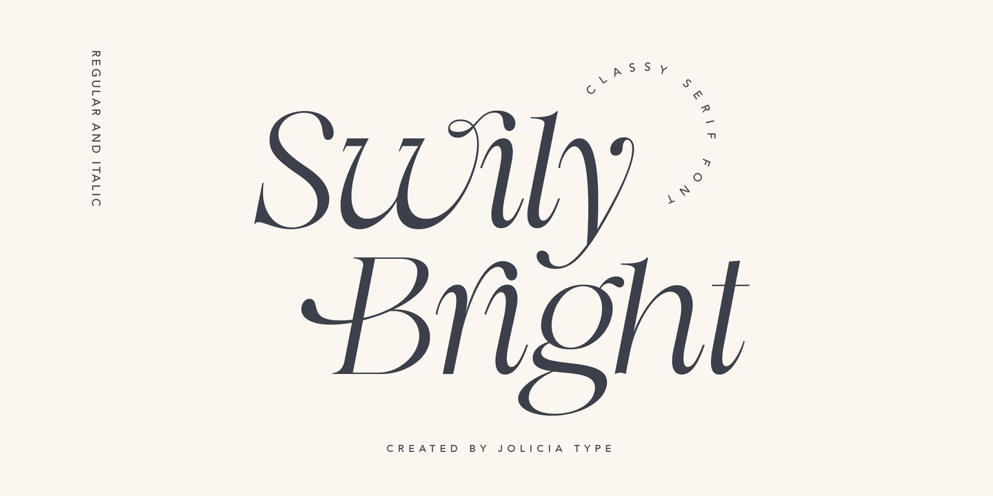 Swily Bright Italic Font preview