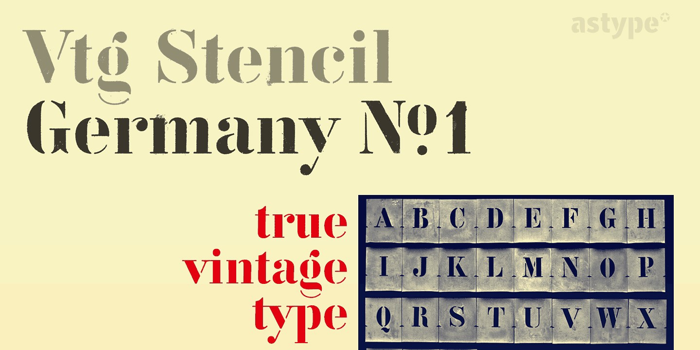 Vtg Stencil Germany No.1 Regular Font preview