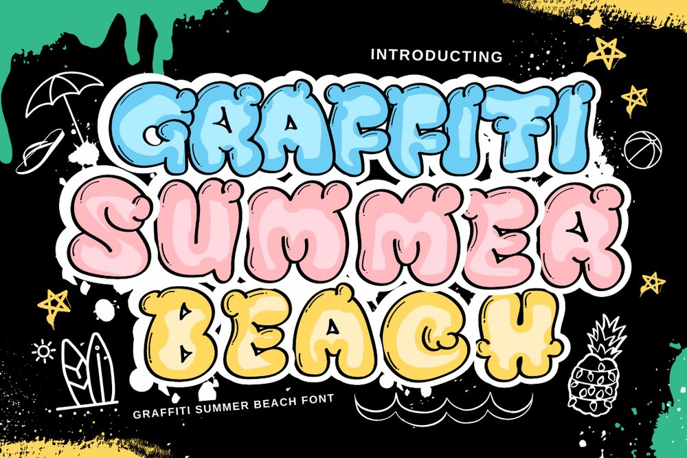 Graffiti Summer Beach Font preview