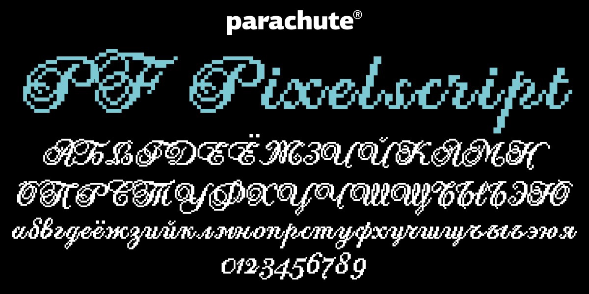 PF Pixelscript Pro Font preview