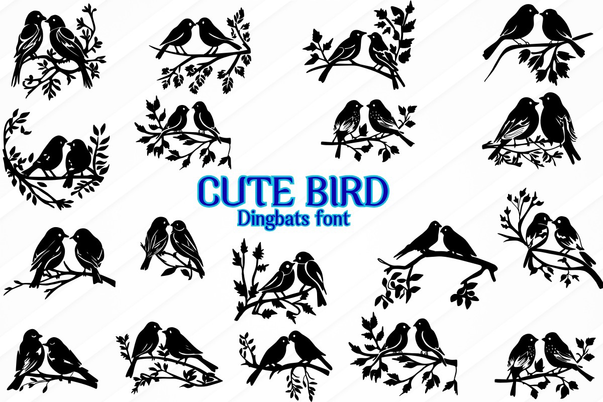 Cute Bird Font preview