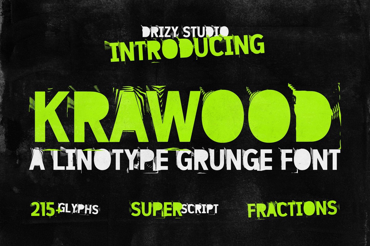 Krawood Font preview