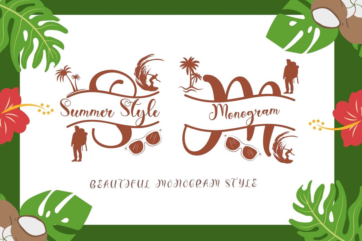 Summer Style Monogram Regular Font preview