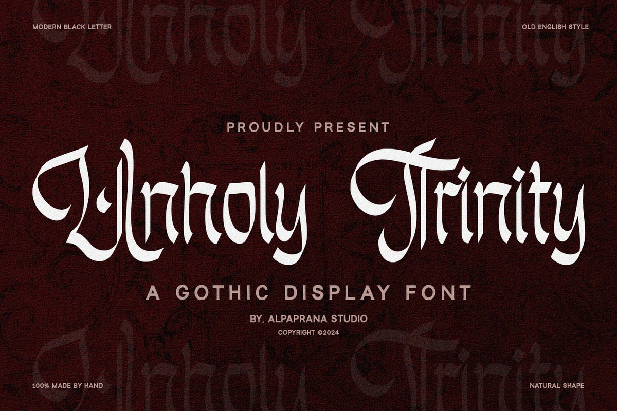 Unholy Trinity Font preview