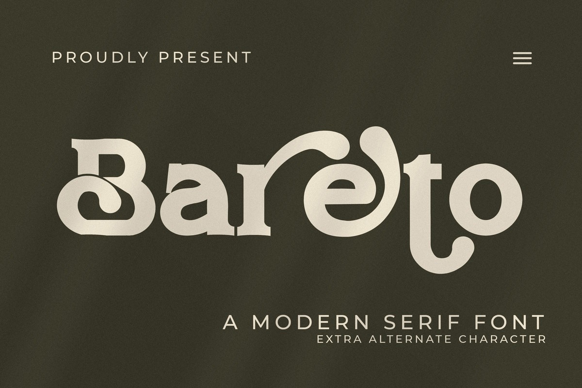 Bareto Regular Font preview