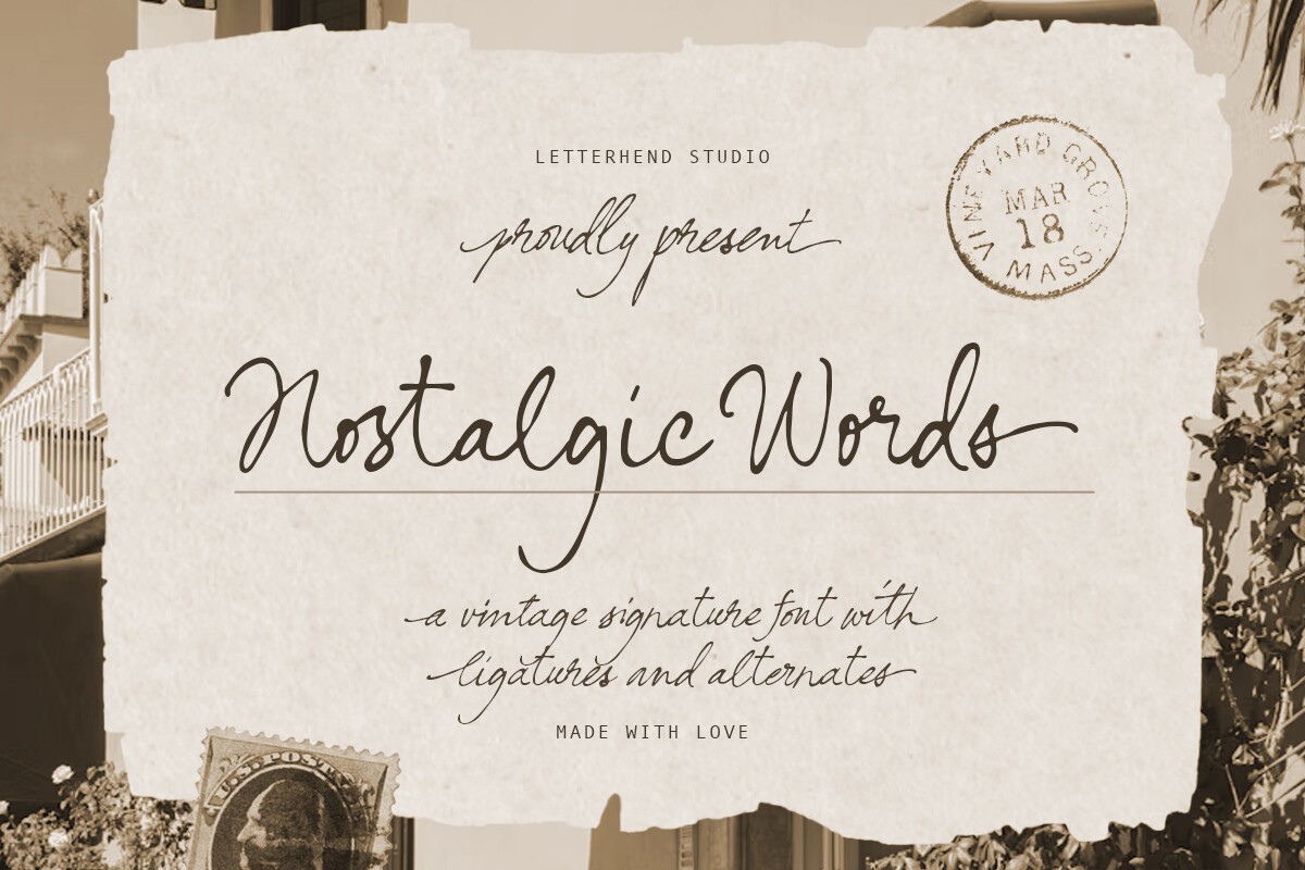 Nostalgic Words Regular Font preview