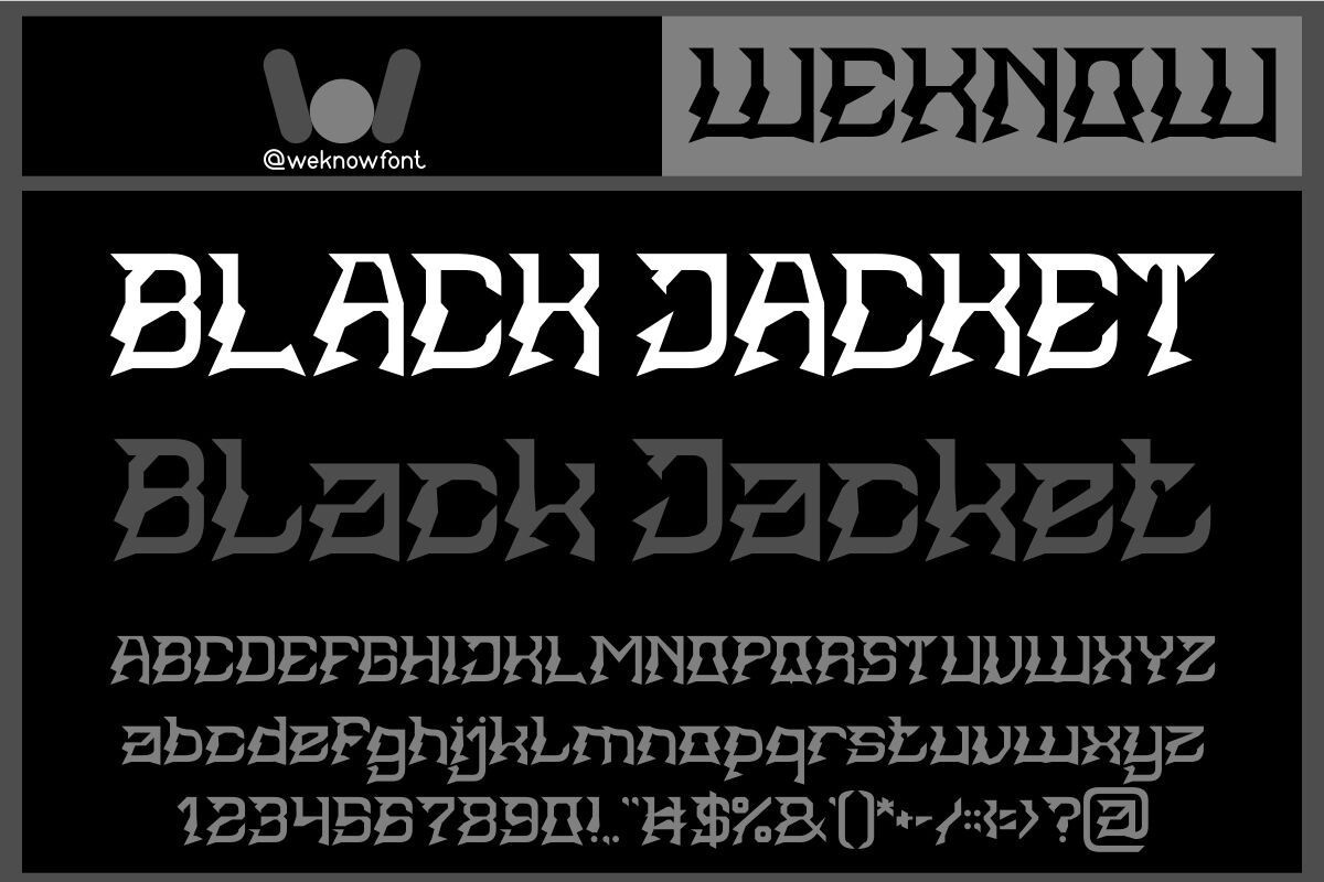 Black Jacket Inverse Font preview