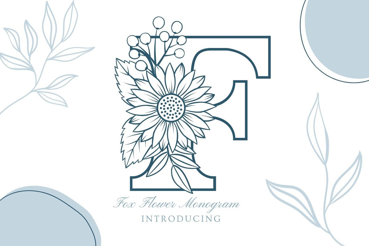 Fox Flower Monogram Font preview