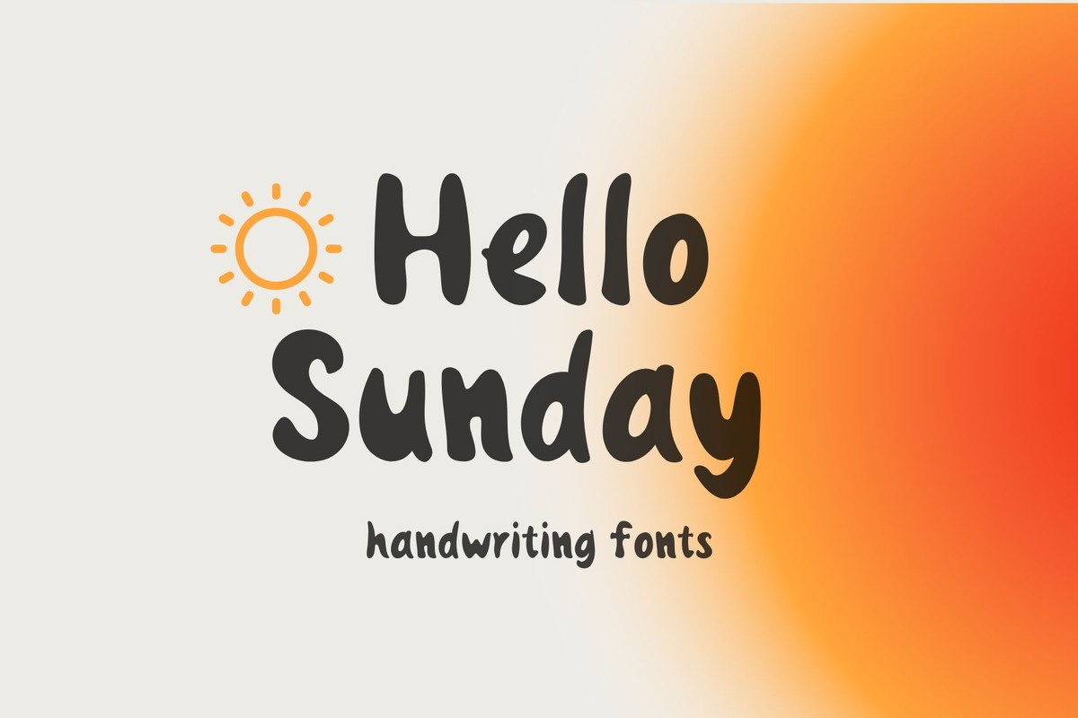 Hello Sunday Font preview