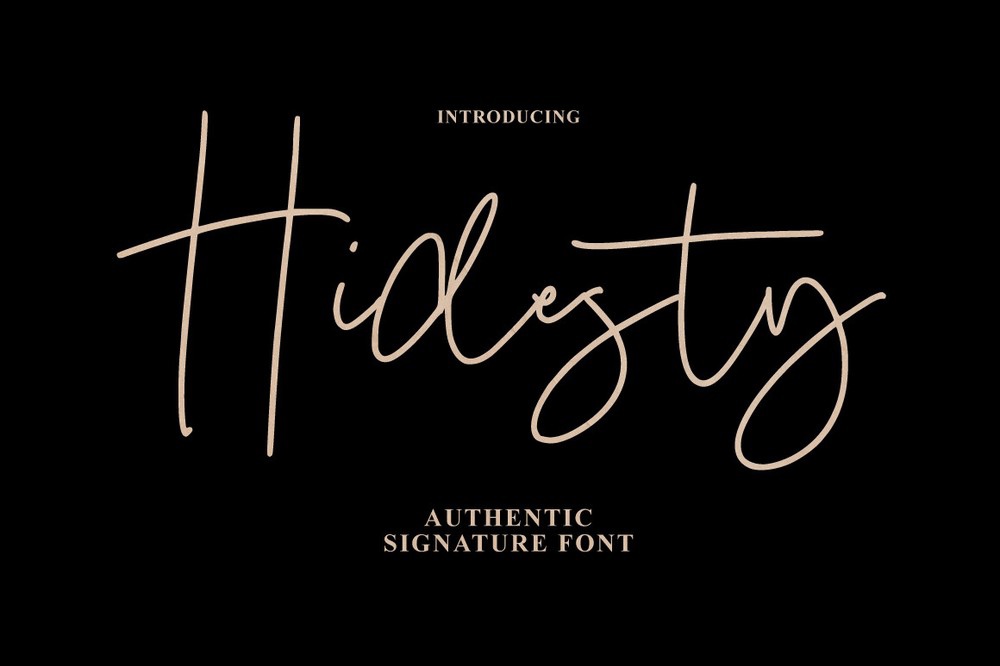 Hidesty Signature Regular Font preview