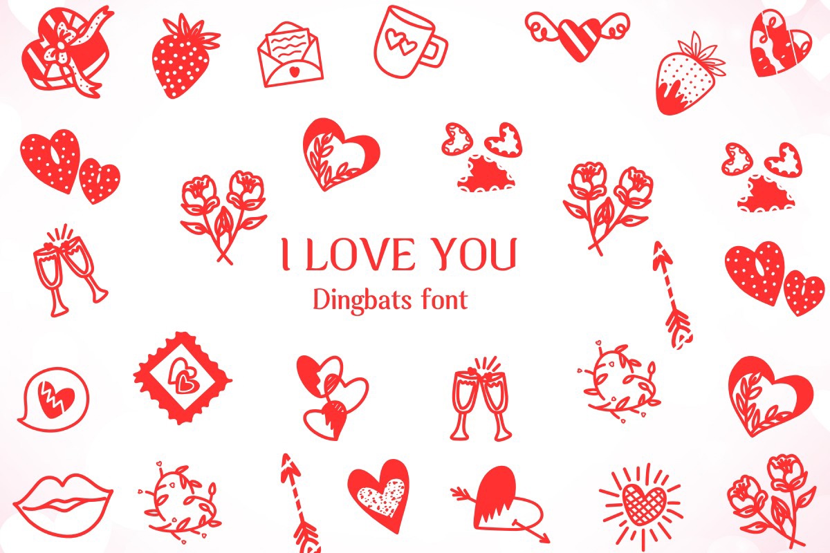 I Love You Font preview