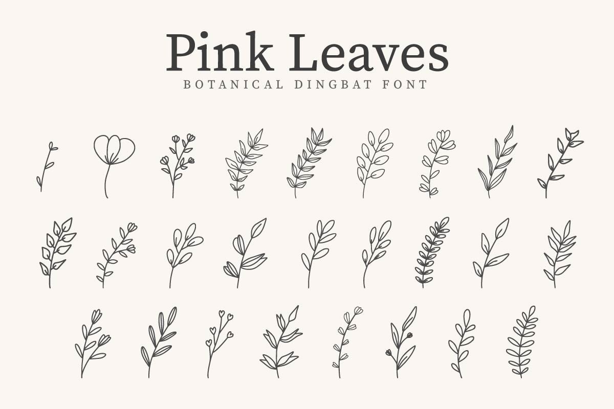 Pink Leaves Regular Font preview