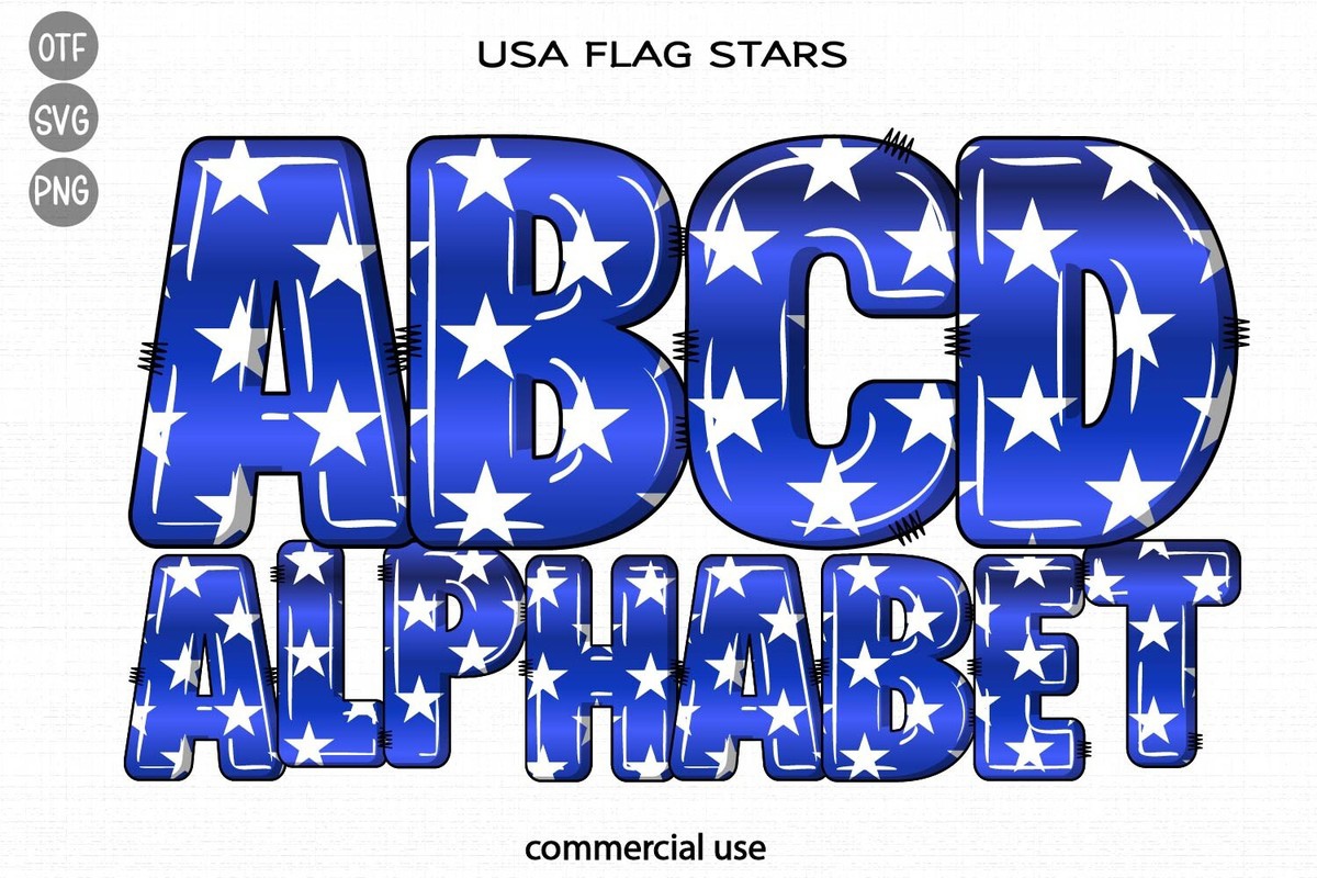 USA Flag Stars Regular Font | xFonts.pro