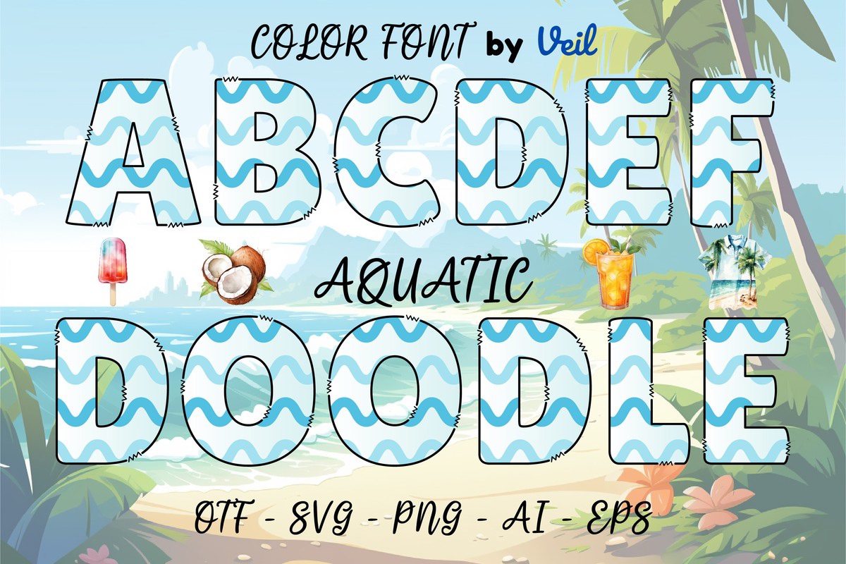 Aquаtic Regular Font preview