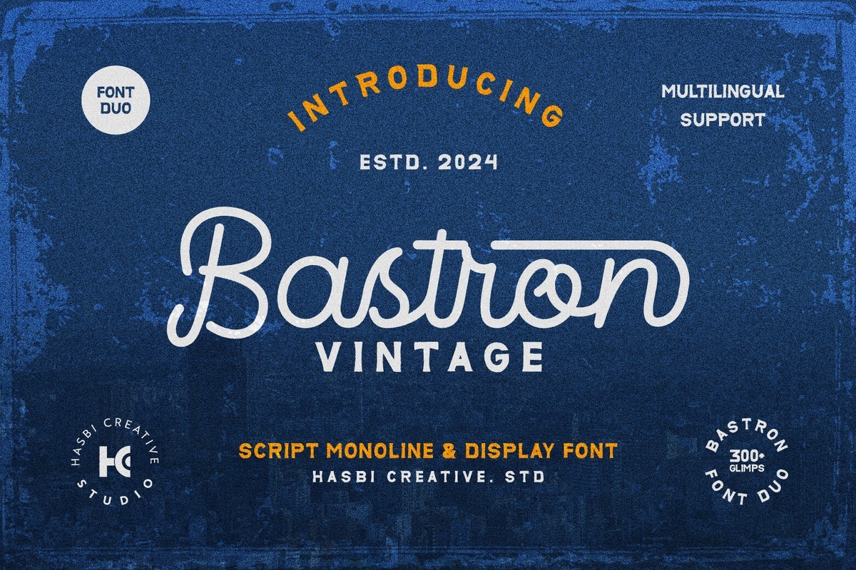 Bastron Vintage Rounded Font preview