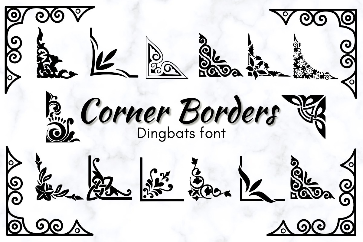 Corner Borders Font preview