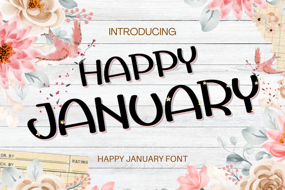 Happy January Font preview