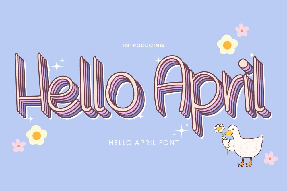 Hello April Font preview