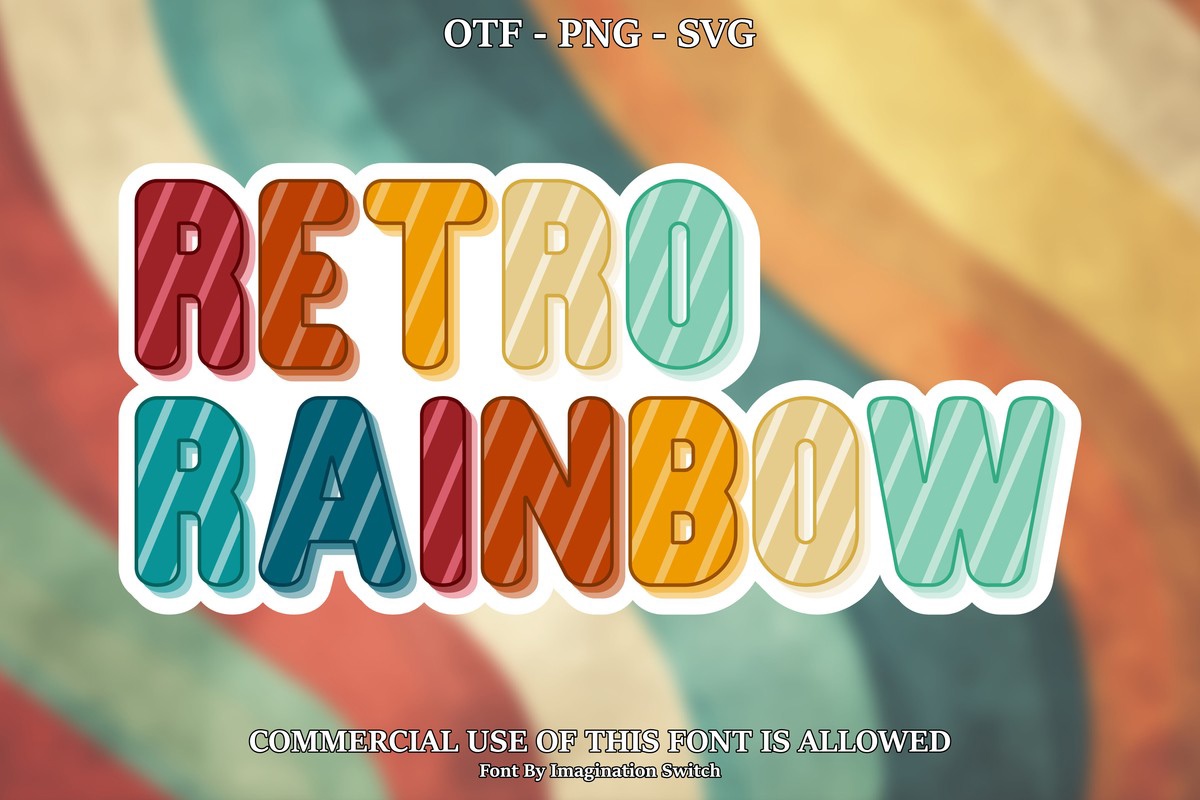 Retro Rainbow Font preview