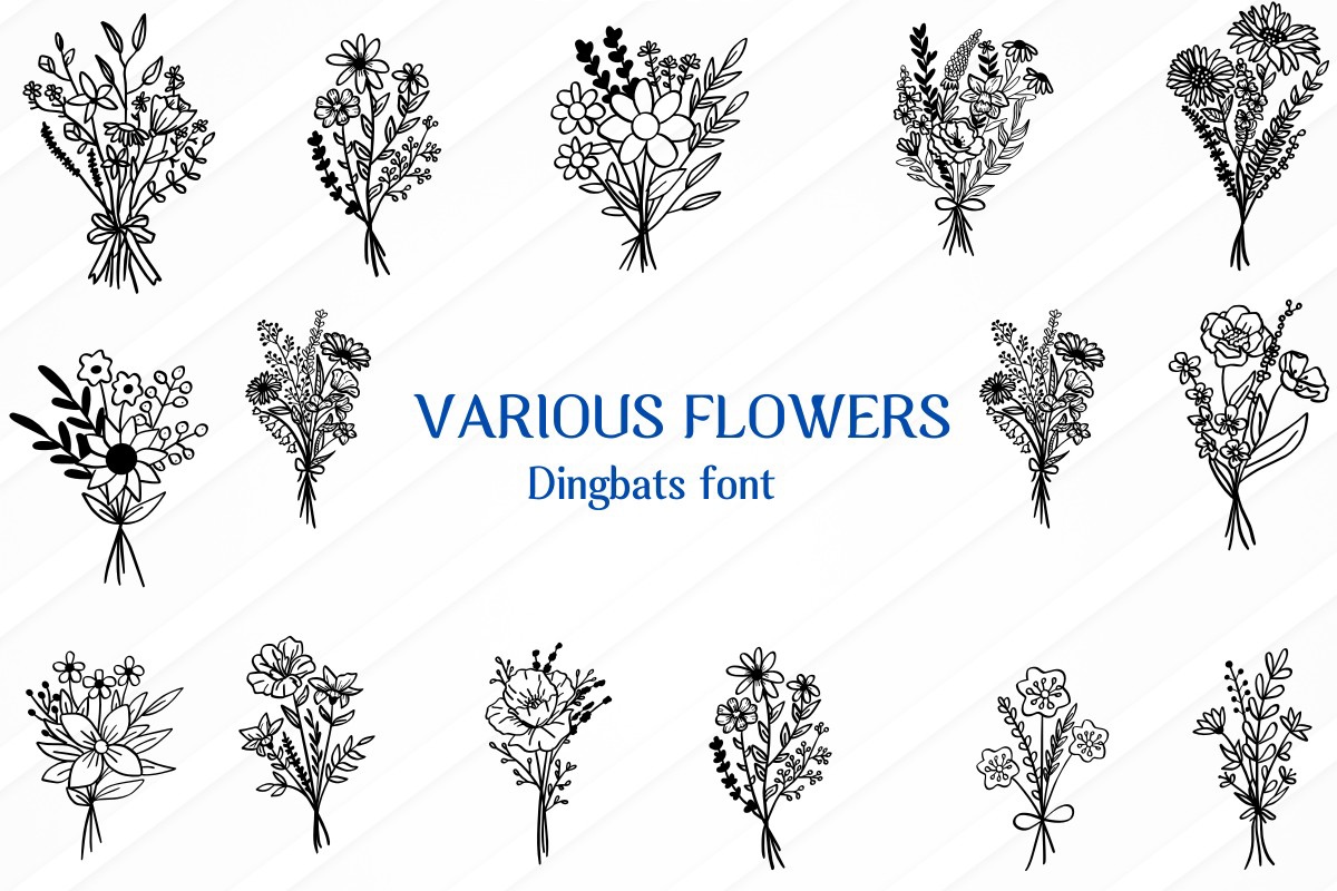 Various Flowers Regular Font preview