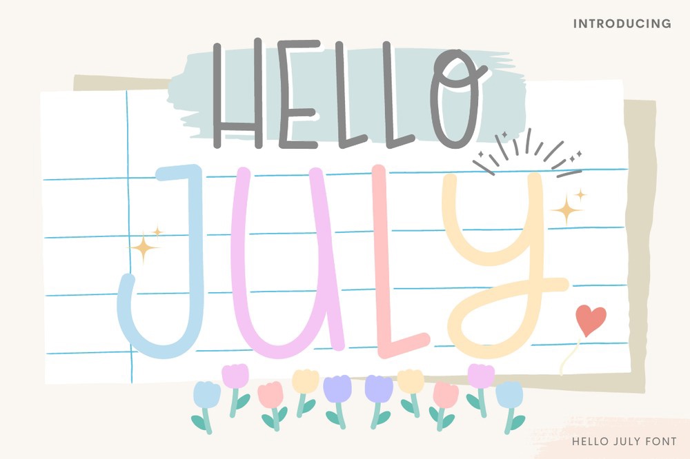 Hello July Regular Font preview