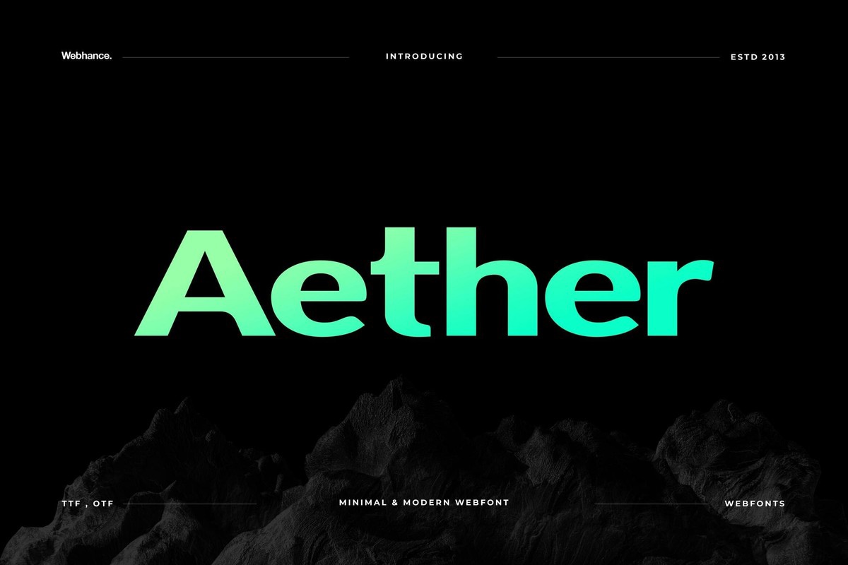 Aether Sans Regular Font preview