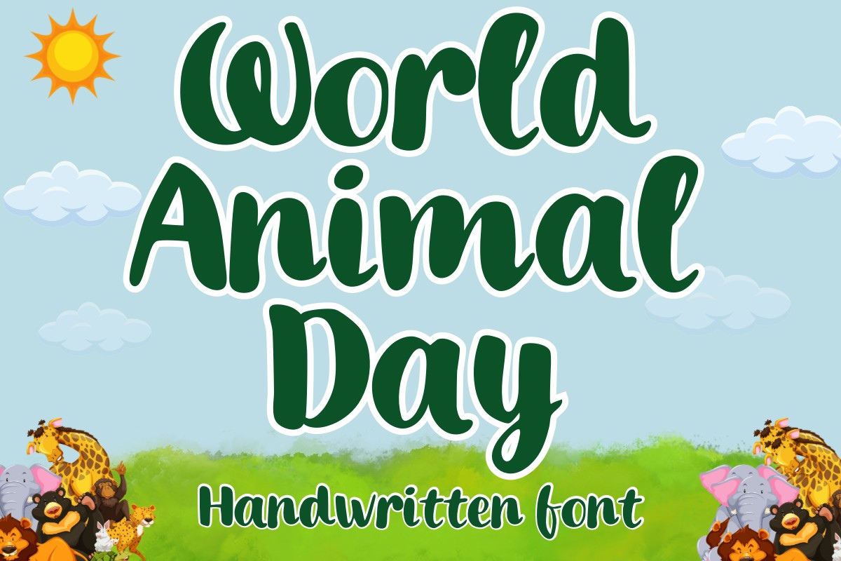 World Animal Day Font preview