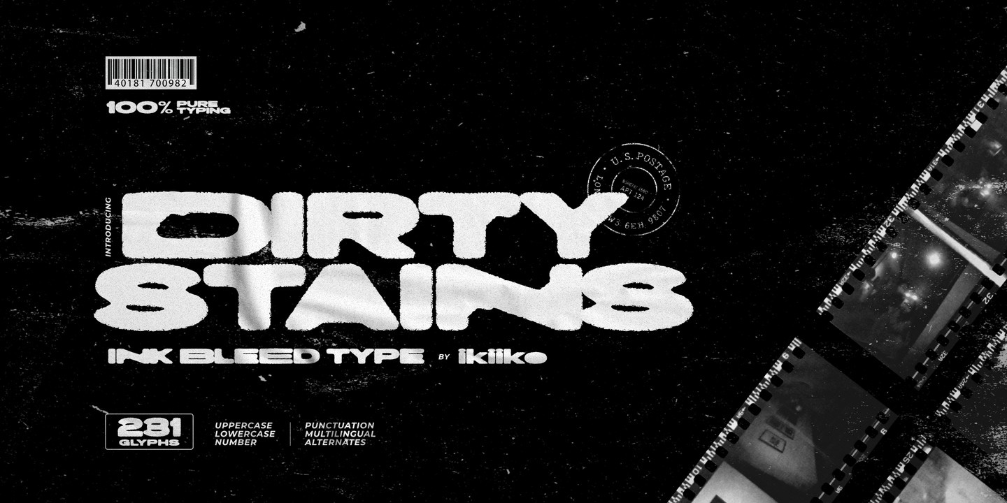 Dirty Stains Font preview