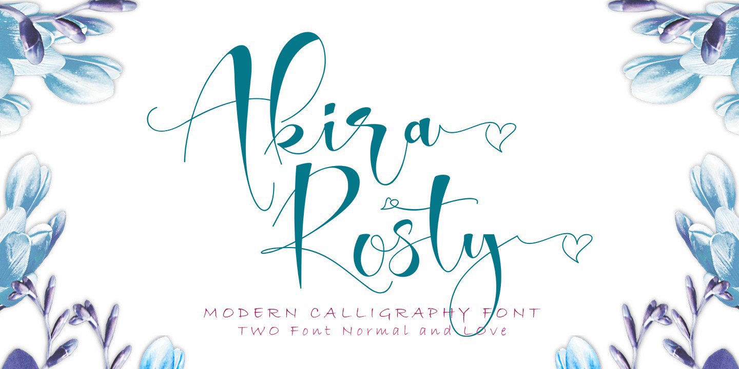 Akira Rosty with love Font preview