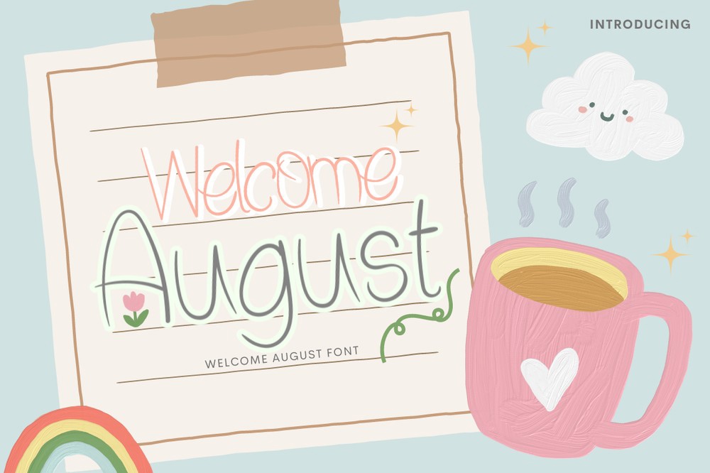 Welcome August Regular Font preview