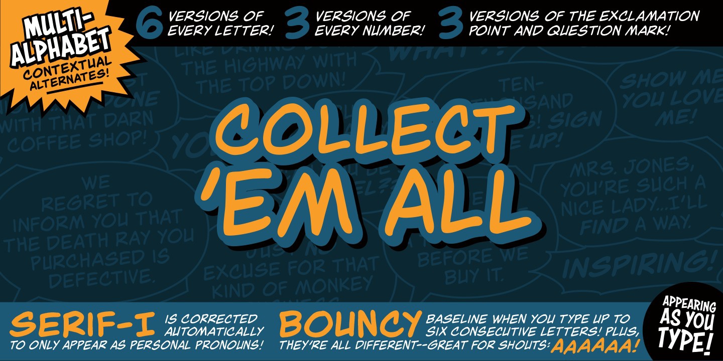 Collect Em All BB Italic Font preview