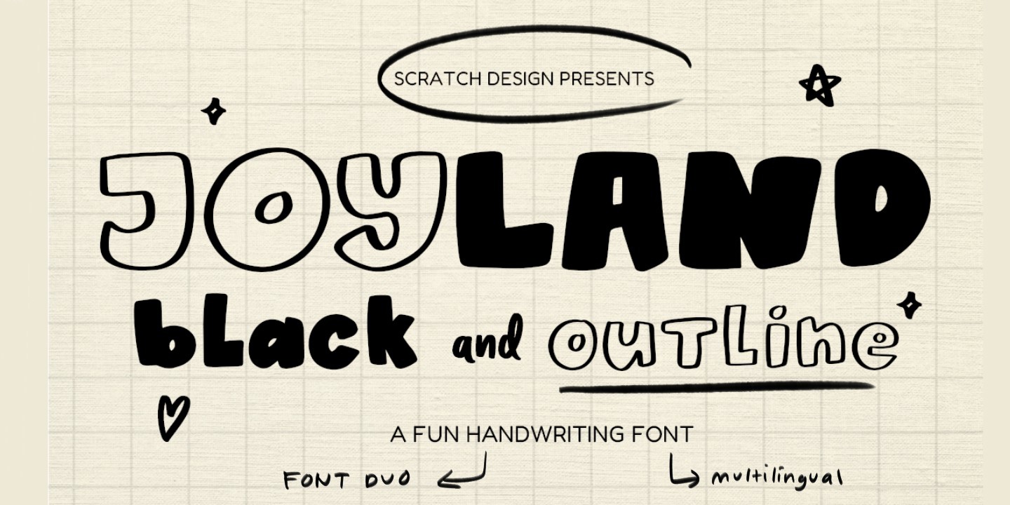 Joyland Outline Font preview